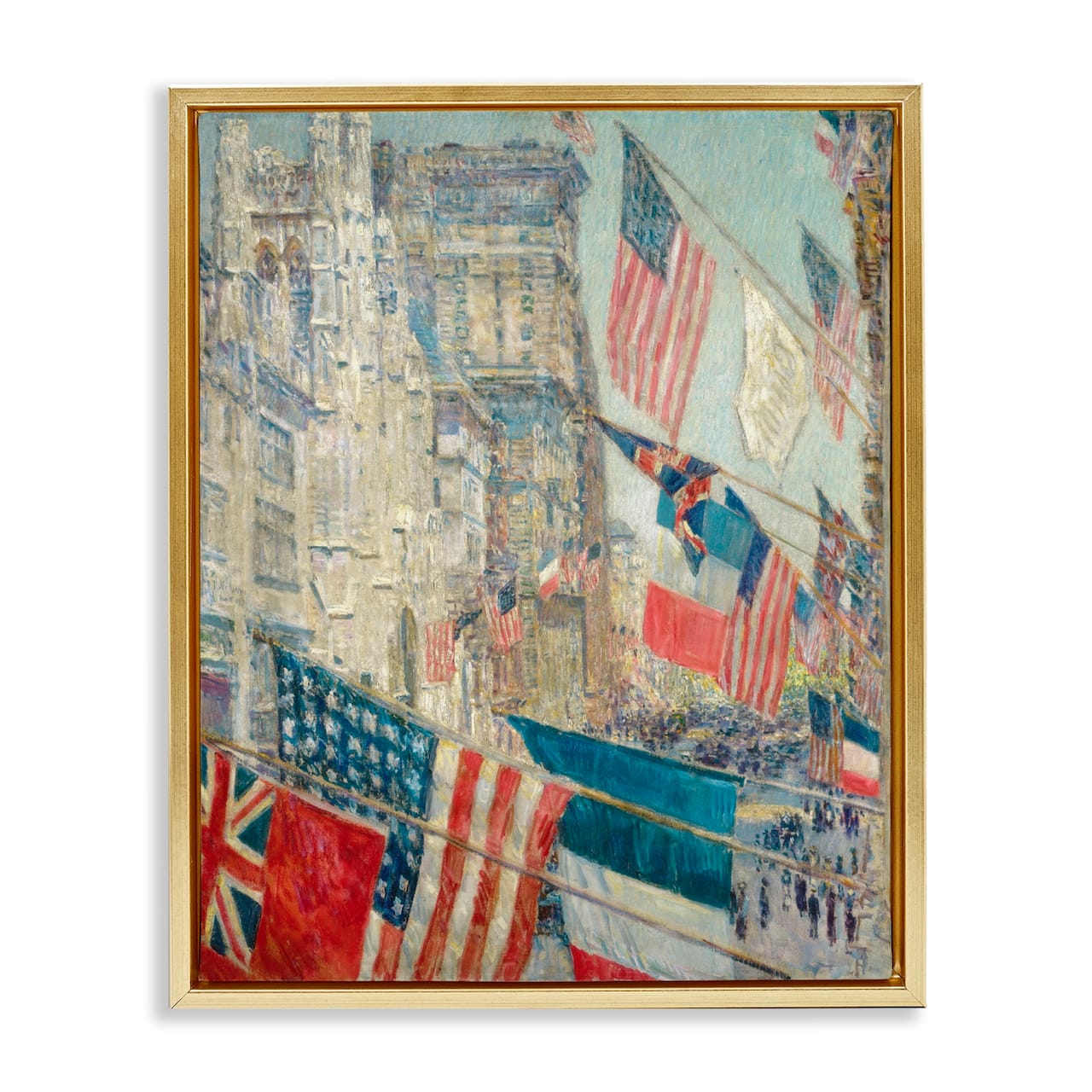 Stupell Industries Classic Americana Flags Floater Framed Art